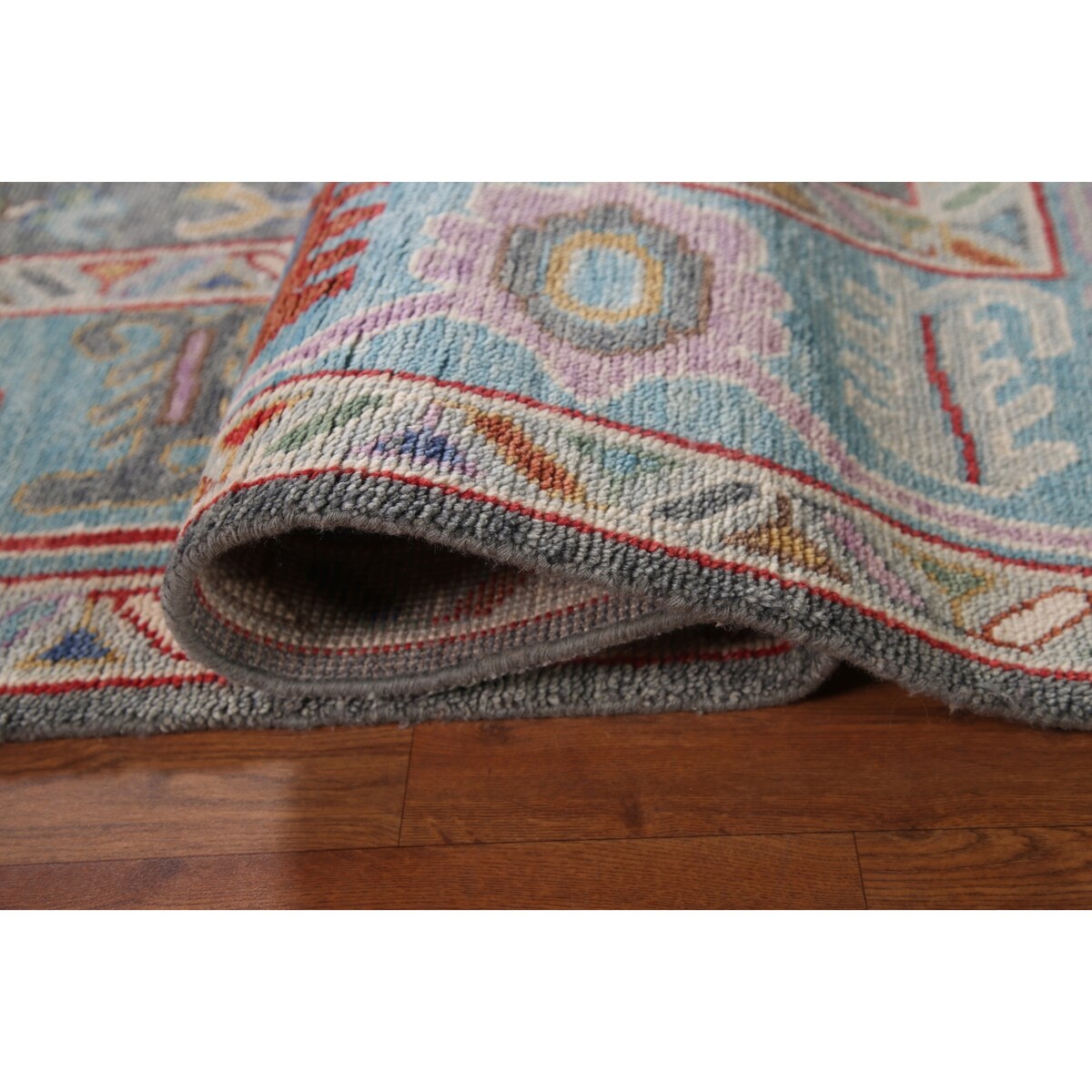 Floral Grey Oushak Oriental Area Rug Handmade Transitional Wool Carpet - 8'1"x 10'0"