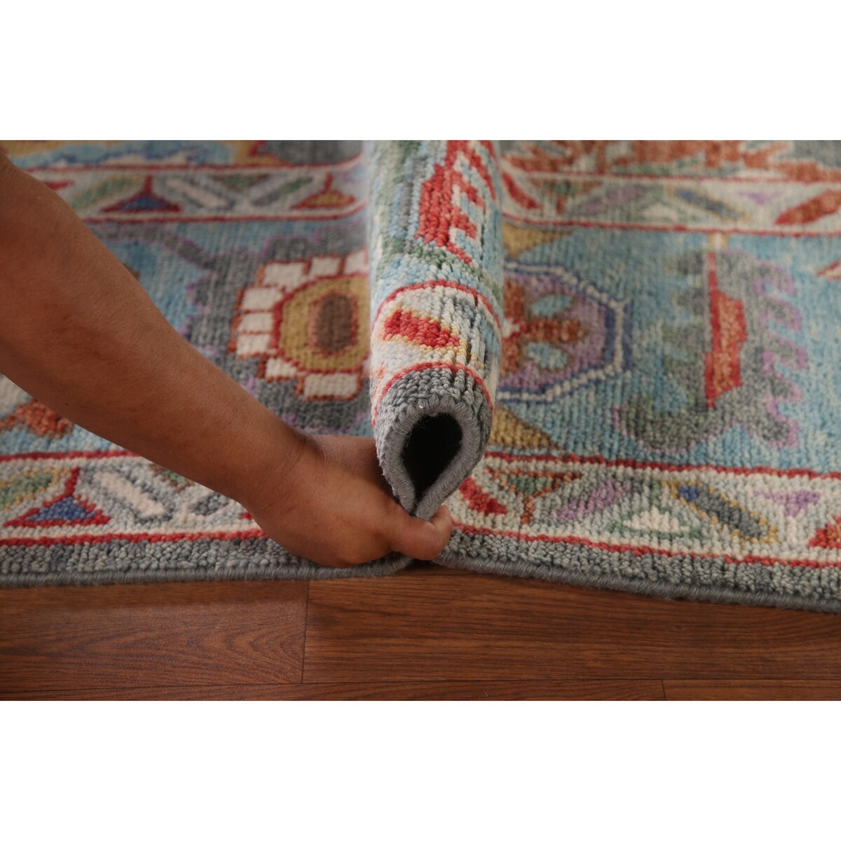 Floral Grey Oushak Oriental Area Rug Handmade Transitional Wool Carpet - 8'1"x 10'0"
