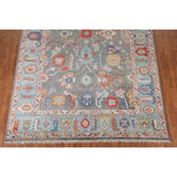 Floral Grey Oushak Oriental Area Rug Handmade Transitional Wool Carpet - 8'1"x 10'0"