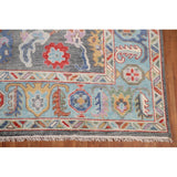 Floral Grey Oushak Oriental Area Rug Handmade Transitional Wool Carpet - 8'1"x 10'0"
