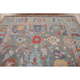 Floral Grey Oushak Oriental Area Rug Handmade Transitional Wool Carpet - 8'1"x 10'0"