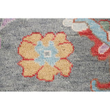 Floral Grey Oushak Oriental Area Rug Handmade Transitional Wool Carpet - 8'1"x 10'0"