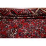 Floral Hamedan Large Vintage Persian Rug Hand-Knotted Wool Carpet - 8'11" x 17'11"