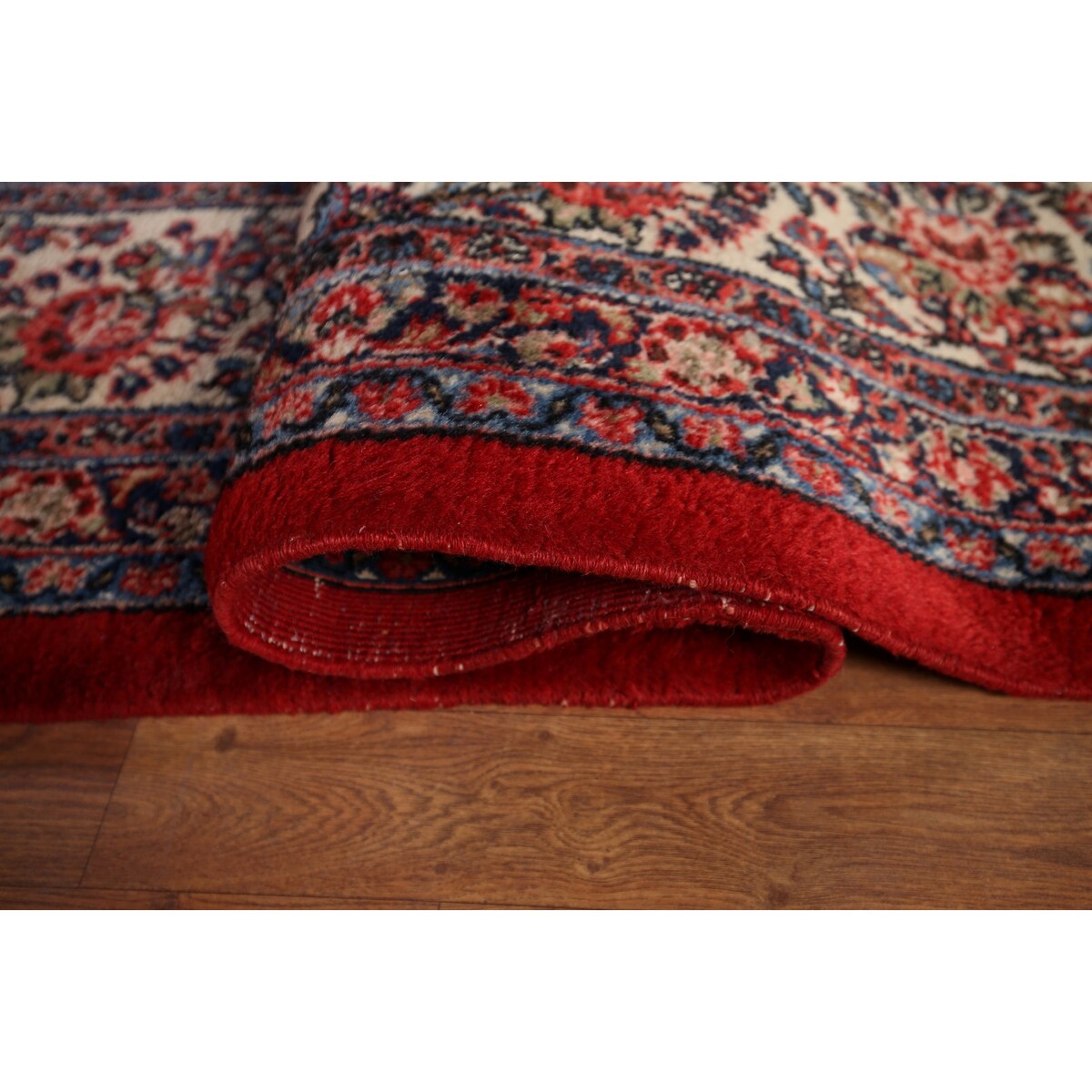 Floral Hamedan Large Vintage Persian Rug Hand-Knotted Wool Carpet - 8'11" x 17'11"