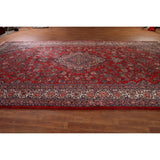 Floral Hamedan Large Vintage Persian Rug Hand-Knotted Wool Carpet - 8'11" x 17'11"