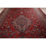 Floral Hamedan Large Vintage Persian Rug Hand-Knotted Wool Carpet - 8'11" x 17'11"