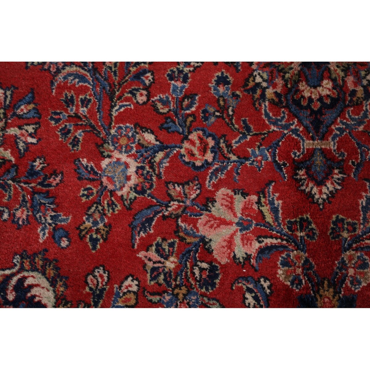 Floral Hamedan Large Vintage Persian Rug Hand-Knotted Wool Carpet - 8'11" x 17'11"