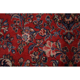 Floral Hamedan Large Vintage Persian Rug Hand-Knotted Wool Carpet - 8'11" x 17'11"