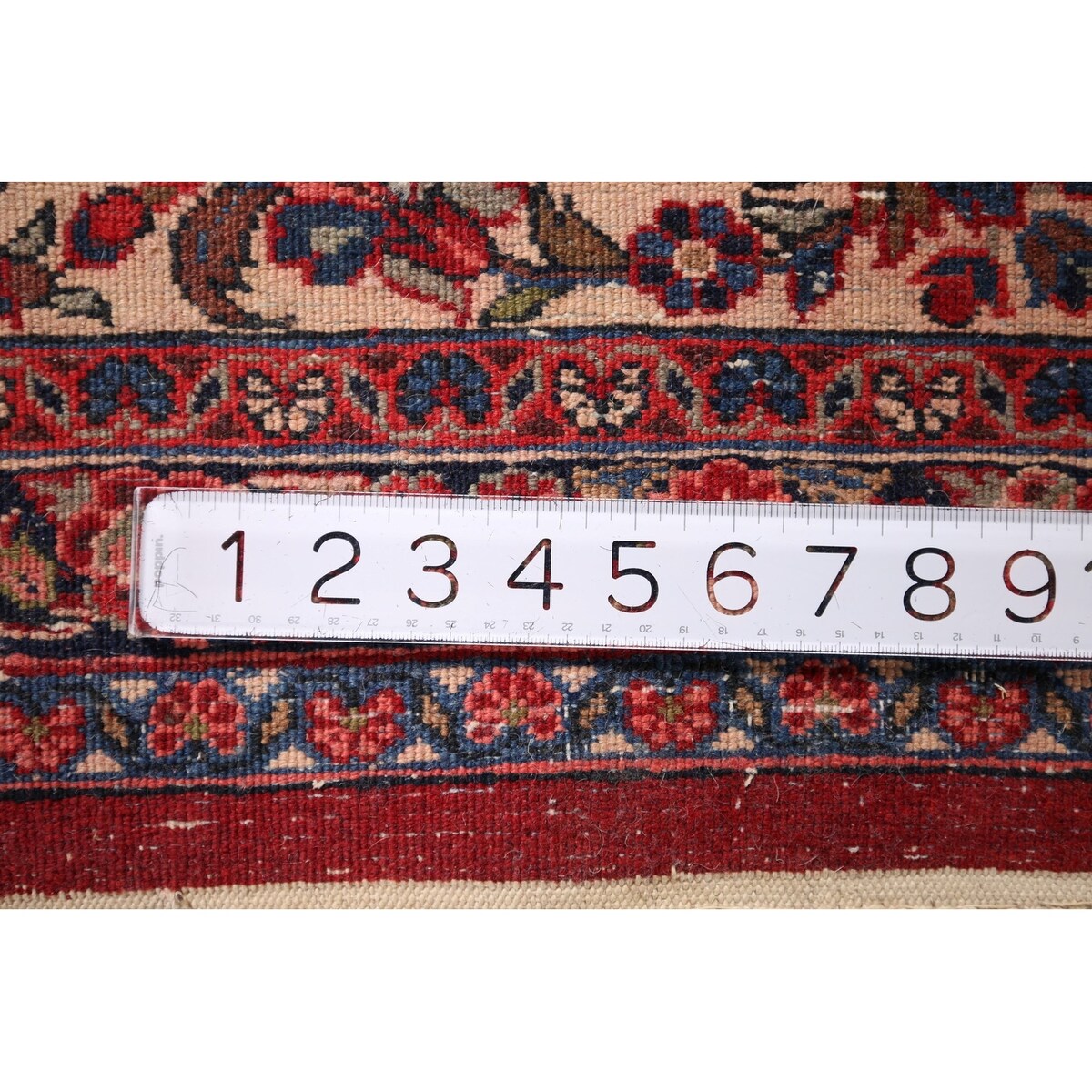 Floral Hamedan Large Vintage Persian Rug Hand-Knotted Wool Carpet - 8'11" x 17'11"