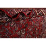 Floral Hamedan Large Vintage Persian Rug Hand-Knotted Wool Carpet - 8'11" x 17'11"