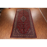 Floral Hamedan Large Vintage Persian Rug Hand-Knotted Wool Carpet - 8'11" x 17'11"