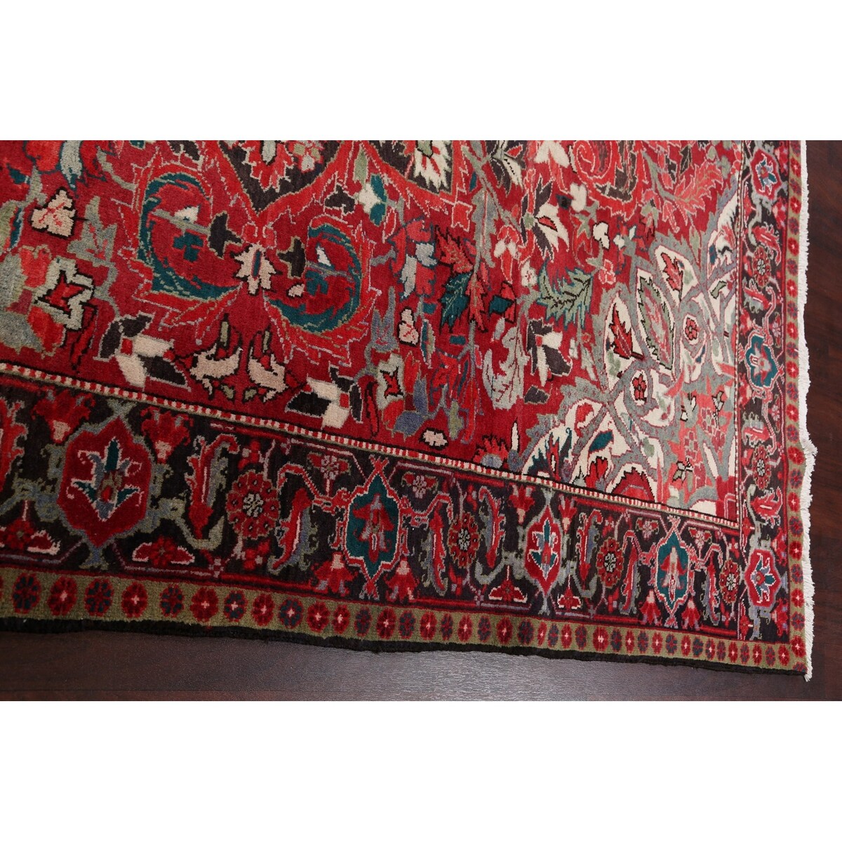 Floral Heriz Persian Area Rug Wool Hand-Knotted Living Room Carpet - 7'6" x 9'6"