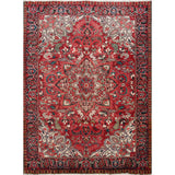 Floral Heriz Persian Area Rug Wool Hand-Knotted Living Room Carpet - 7'6" x 9'6"