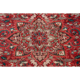 Floral Heriz Persian Area Rug Wool Hand-Knotted Living Room Carpet - 7'6" x 9'6"