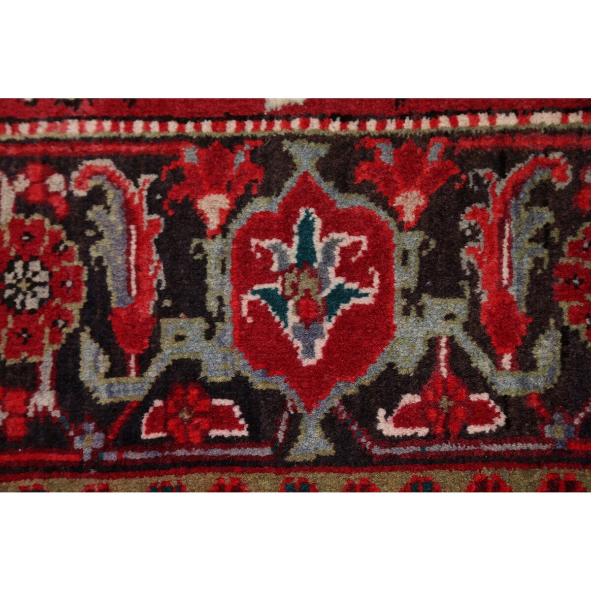 Floral Heriz Persian Area Rug Wool Hand-Knotted Living Room Carpet - 7'6" x 9'6"