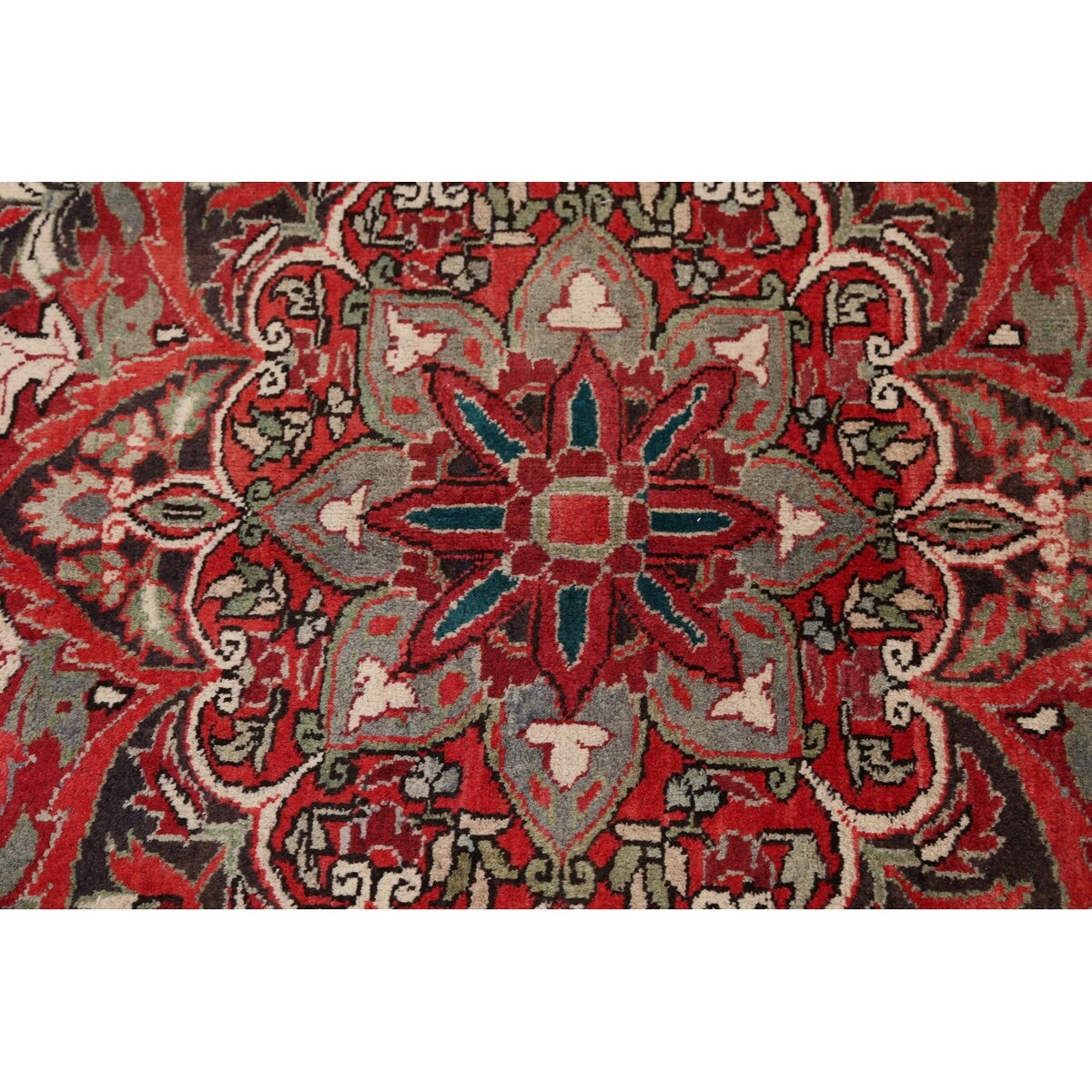 Floral Heriz Persian Area Rug Wool Hand-Knotted Living Room Carpet - 7'6" x 9'6"