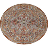 Floral Heriz Serapi Oriental Octagon Rug Handmade Wool Carpet - 6'0"x 5'9"