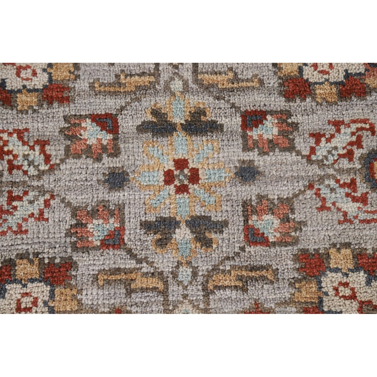 Floral Heriz Serapi Oriental Octagon Rug Handmade Wool Carpet - 6'0"x 5'9"