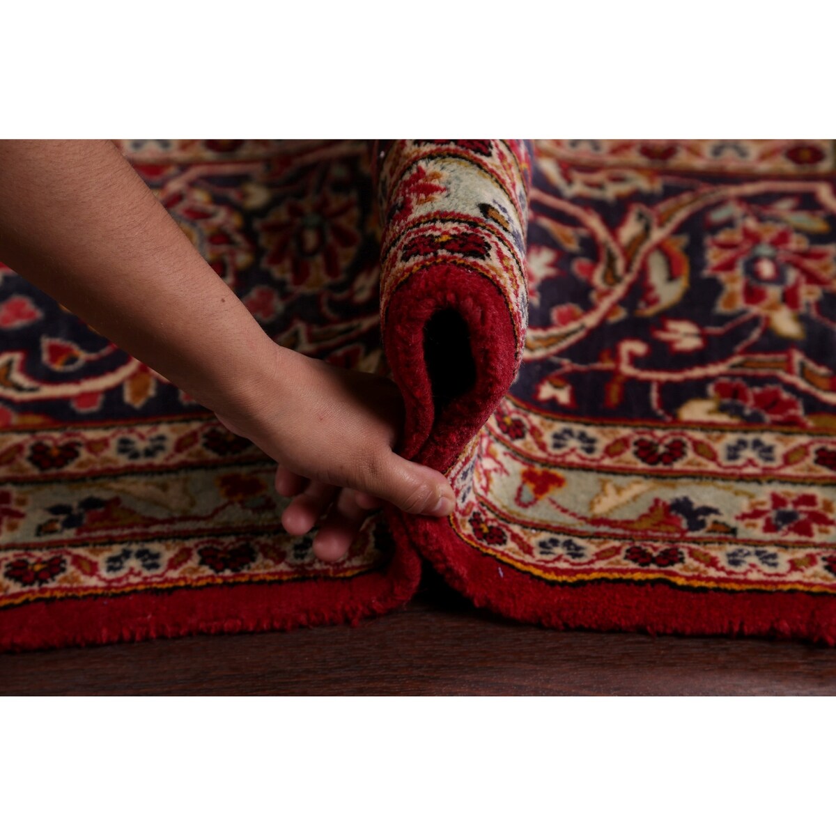 Floral Kashan Persian Traditional Area Rug Hand-knotted Wool Carpet - 9'10" x 13'4"