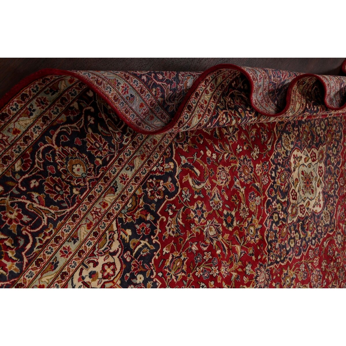 Floral Kashan Persian Traditional Area Rug Hand-knotted Wool Carpet - 9'10" x 13'4"
