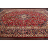Floral Kashan Persian Traditional Area Rug Hand-knotted Wool Carpet - 9'10" x 13'4"