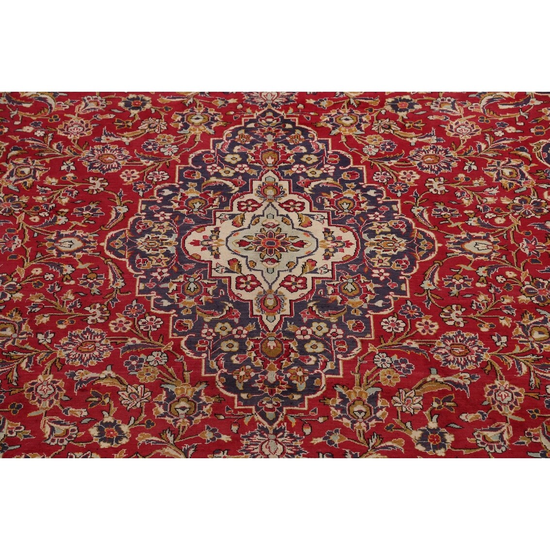 Floral Kashan Persian Traditional Area Rug Hand-knotted Wool Carpet - 9'10" x 13'4"