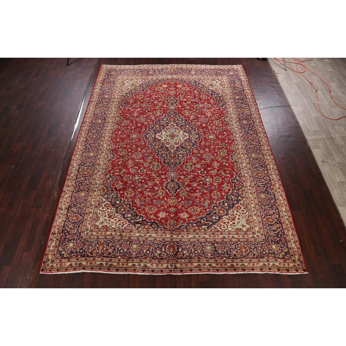 Floral Kashan Persian Traditional Area Rug Hand-knotted Wool Carpet - 9'10" x 13'4"