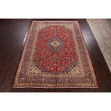 Floral Kashan Persian Traditional Area Rug Hand-knotted Wool Carpet - 9'10" x 13'4"