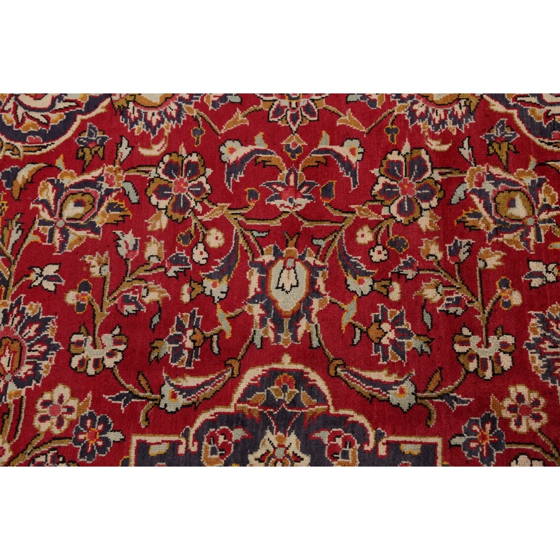Floral Kashan Persian Traditional Area Rug Hand-knotted Wool Carpet - 9'10" x 13'4"