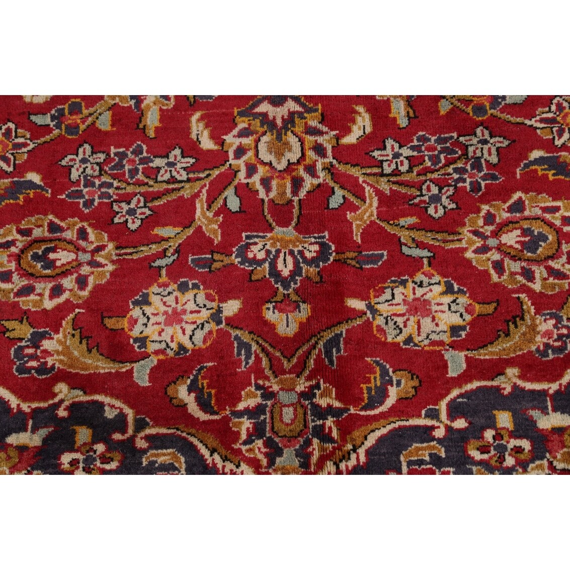 Floral Kashan Persian Traditional Area Rug Hand-knotted Wool Carpet - 9'10" x 13'4"