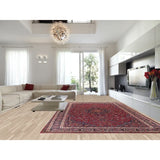 Floral Mashad Persian Large Vintage Rug Handmade Wool Carpet - 10'3" x 15'10"