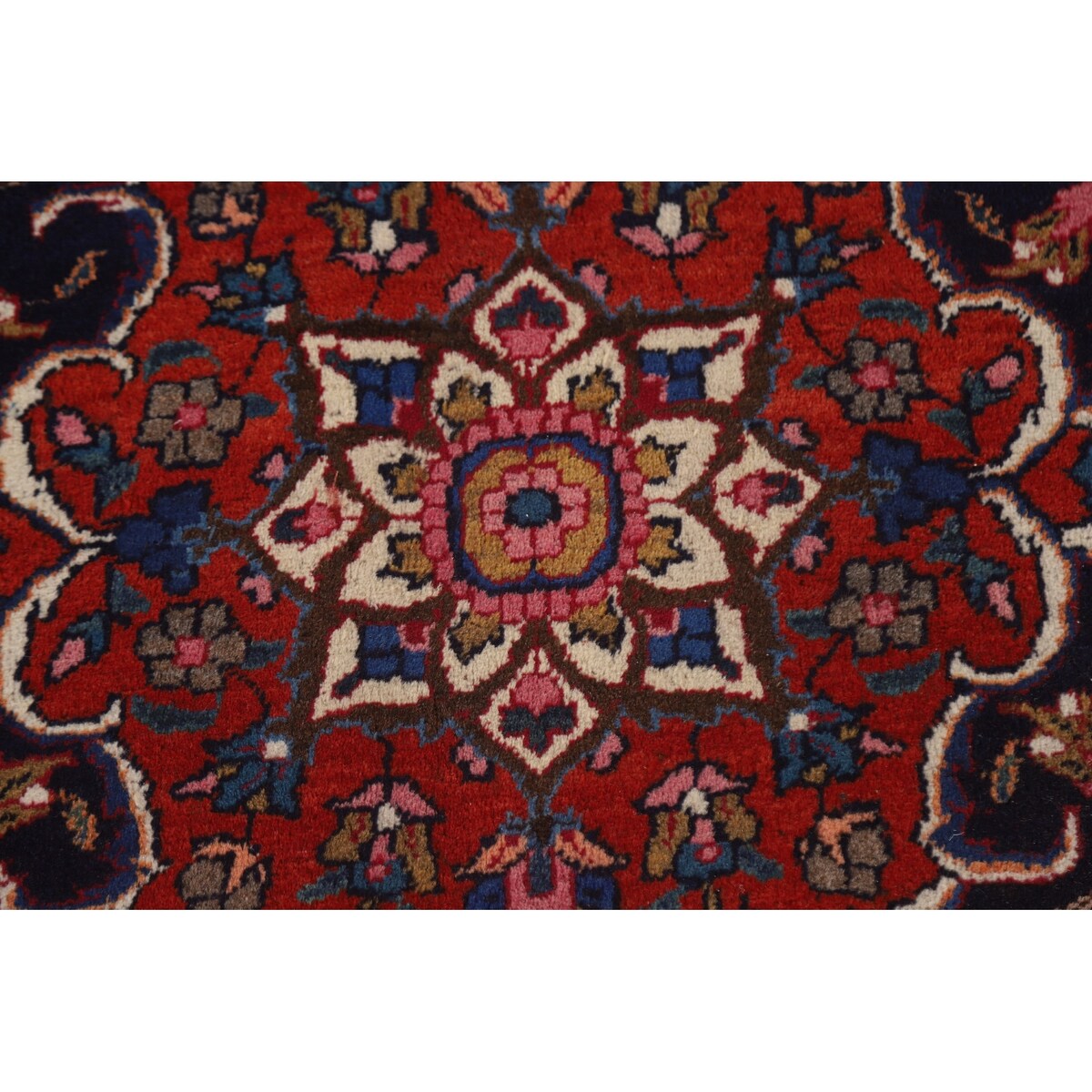 Floral Mashad Persian Large Vintage Rug Handmade Wool Carpet - 10'3" x 15'10"