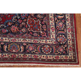 Floral Mashad Persian Large Vintage Rug Handmade Wool Carpet - 10'3" x 15'10"