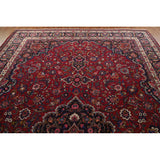 Floral Mashad Persian Large Vintage Rug Handmade Wool Carpet - 10'3" x 15'10"