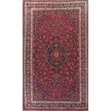 Floral Mashad Persian Large Vintage Rug Handmade Wool Carpet - 10'3" x 15'10"