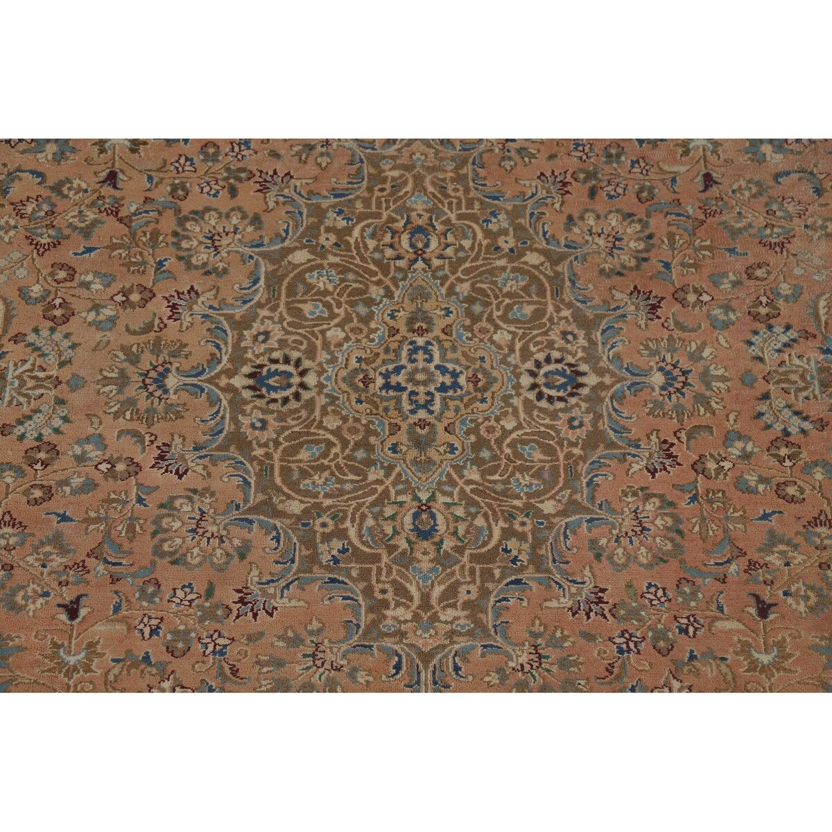 Floral Mashad Vintage Persian Rug Handmade Traditional Wool Carpet - 9'7" x 12'8"