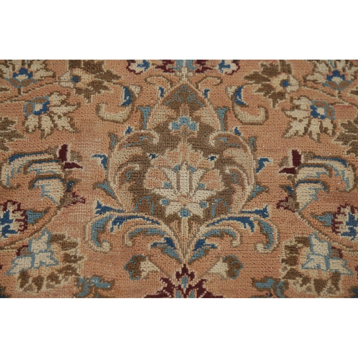 Floral Mashad Vintage Persian Rug Handmade Traditional Wool Carpet - 9'7" x 12'8"