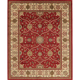 Floral Oriental All-Over Area Rug Aubusson Red Ivory Decorative Carpet - 7'11" x 9'10"