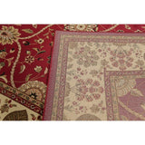 Floral Oriental All-Over Area Rug Aubusson Red Ivory Decorative Carpet - 7'11" x 9'10"