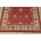 Floral Oriental All-Over Area Rug Aubusson Red Ivory Decorative Carpet - 7'11" x 9'10"