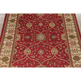 Floral Oriental All-Over Area Rug Aubusson Red Ivory Decorative Carpet - 7'11" x 9'10"