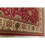 Floral Oriental All-Over Area Rug Aubusson Red Ivory Decorative Carpet - 7'11" x 9'10"