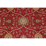 Floral Oriental All-Over Area Rug Aubusson Red Ivory Decorative Carpet - 7'11" x 9'10"