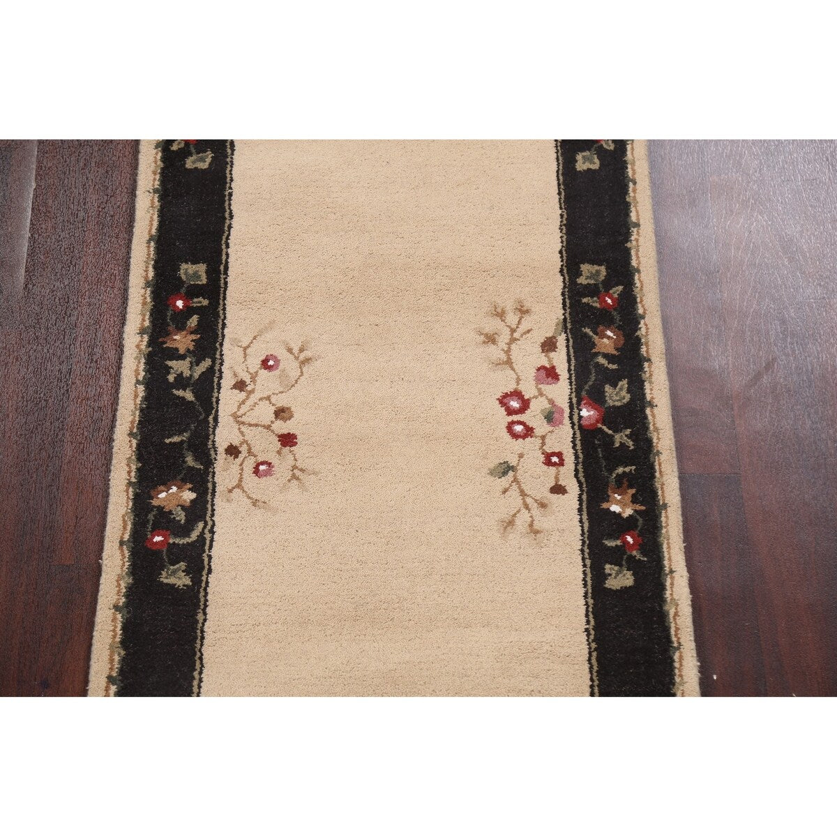 Floral Oriental Hallway Runner Rug Wool Hand-tufted Decorative Carpet - 2'8" x 11'10"