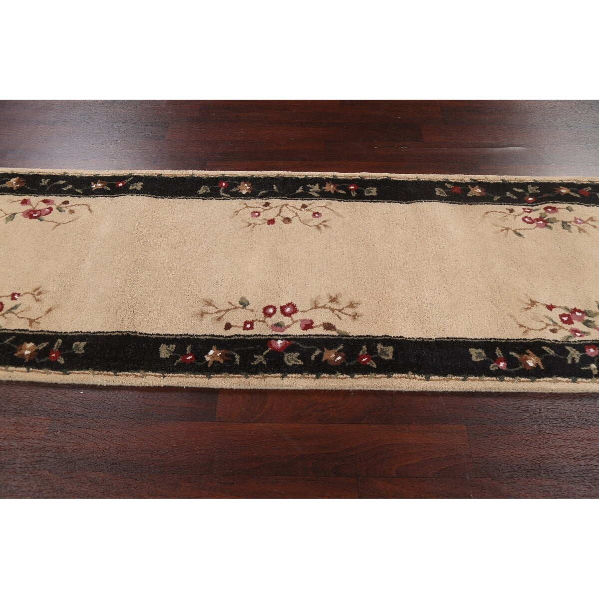 Floral Oriental Hallway Runner Rug Wool Hand-tufted Decorative Carpet - 2'8" x 11'10"