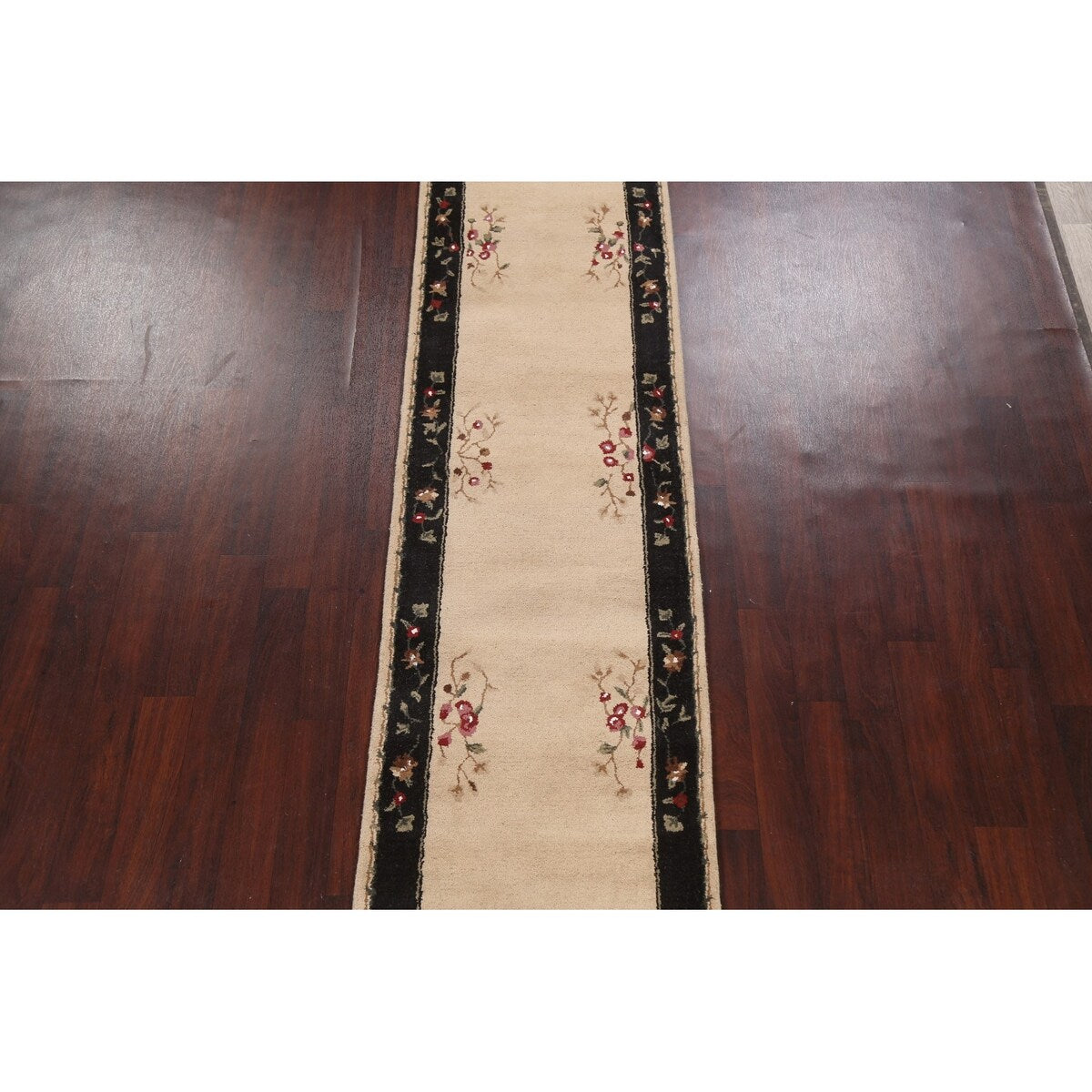 Floral Oriental Hallway Runner Rug Wool Hand-tufted Decorative Carpet - 2'8" x 11'10"