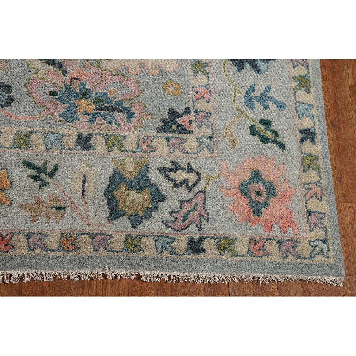 Floral Oushak Indian Area Rug Handmade Wool Carpet - 8'1" x 10'2"