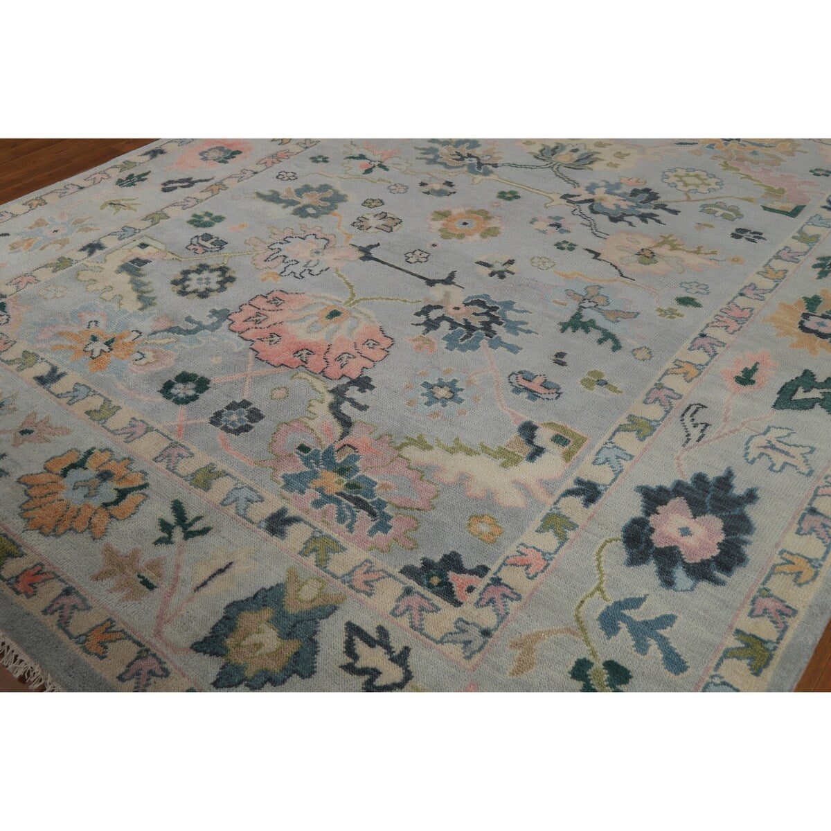 Floral Oushak Indian Area Rug Handmade Wool Carpet - 8'1" x 10'2"