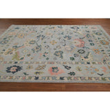 Floral Oushak Indian Area Rug Handmade Wool Carpet - 8'1" x 10'2"