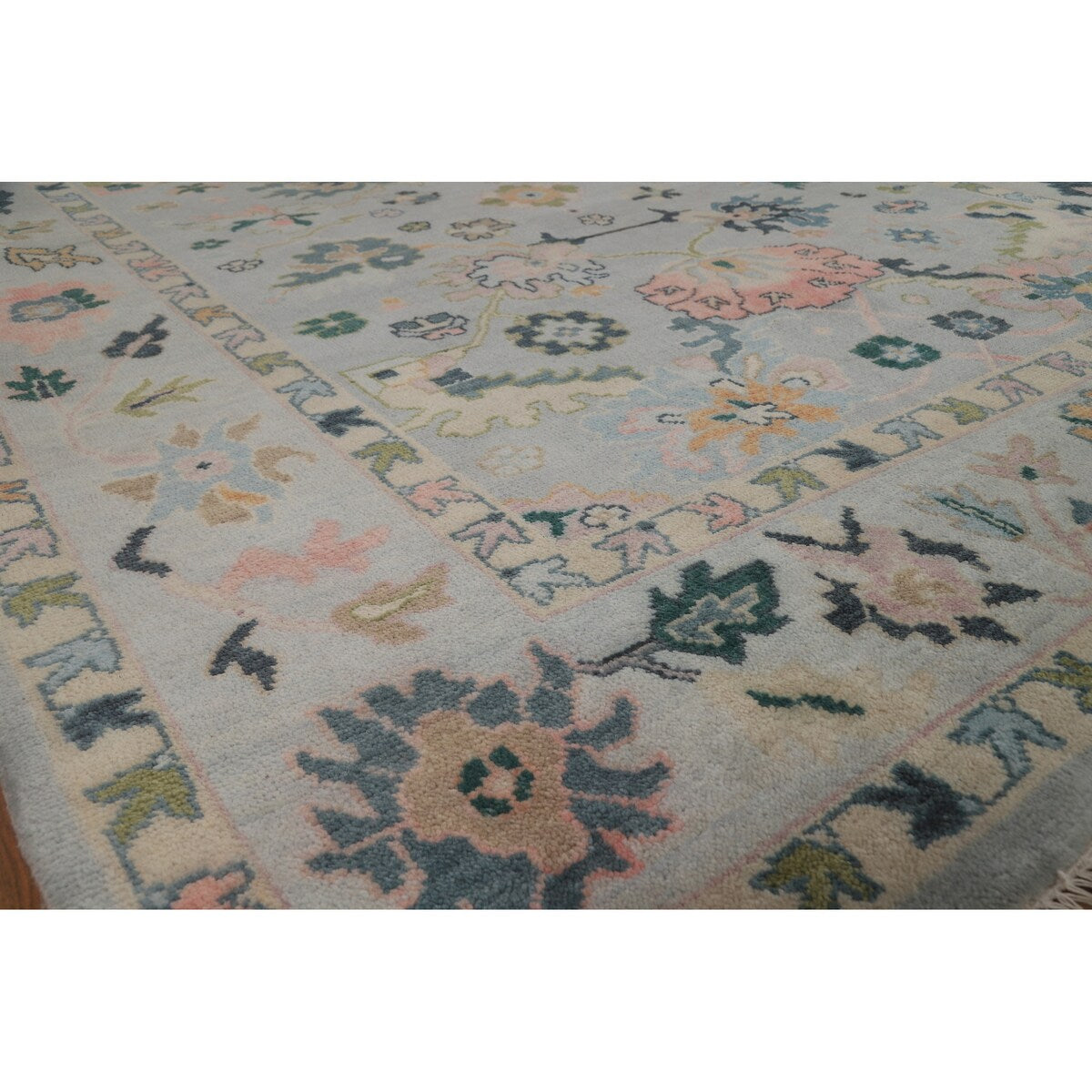 Floral Oushak Indian Area Rug Handmade Wool Carpet - 8'1" x 10'2"